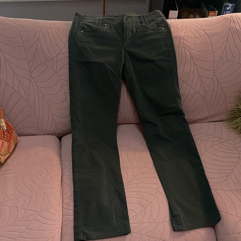 Gray sporty Kuhl pants with slight elastic band in the back waist, basically new